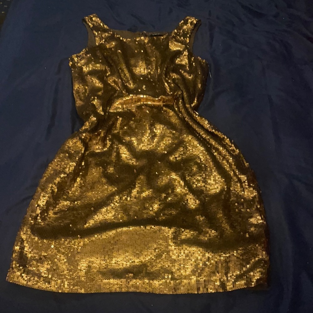 Golden brown sequence Ralph Lauren cocktail dress. Brand new size 10!!